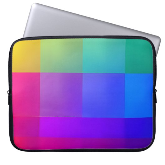 Vibrant Color Grid Laptop Sleeve (Vorderseite)