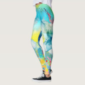 Vibrant Color Splash Graphic Leggings (Links)