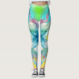 Vibrant Color Splash Graphic Leggings