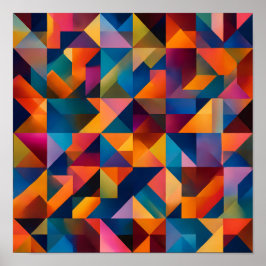 Vibrant Color Theory Art: Chroma Flow Tessellation Poster