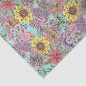Vibrant Colorful Artistic Doodle Spring Florals Seidenpapier (Ausschnitt)