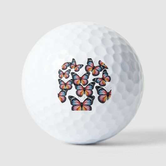 Vibrant Colorful Butterfly Illustration” Golfball (Vorderseite)