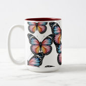 Vibrant Colorful Butterfly Illustration” Zweifarbige Tasse (Links)