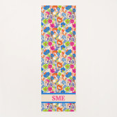 Vibrant Colorful Floral Monogram Yogamatte (Vorderseite)