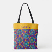 Vibrant Colorful Purple Boho Style Tasche (Rückseite)