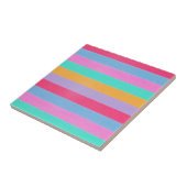 Vibrant Colorful Retro Stripes Fliese (Seite)