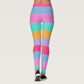 Vibrant Colorful Retro Stripes Leggings (Rückseite)