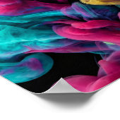 Vibrant colorful smoke swirling against black back poster (Ecke)