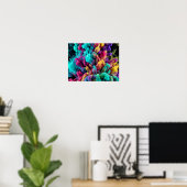 Vibrant colorful smoke swirling against black back poster (Heimbüro)