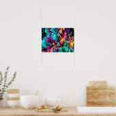 Vibrant colorful smoke swirling against black back poster (Küche)