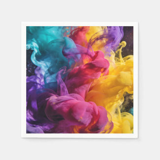Vibrant colorful smoke swirling in dynamic abstrac serviette