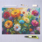 Vibrant Colorful Spring Flowers Decoupage Seidenpapier (Handwerk)