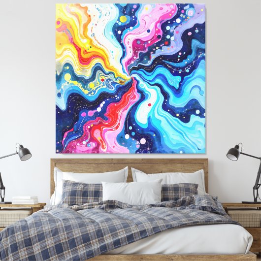 Vibrant Colorful Swirl Abstraction Leinwanddruck (Insitu (Schlafzimmer))