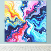 Vibrant Colorful Swirl Abstraction Leinwanddruck (Insitu (Holzboden))