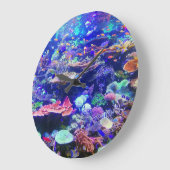 Vibrant Colorful Tropical Fish Aquarium Große Wanduhr (Winkel)