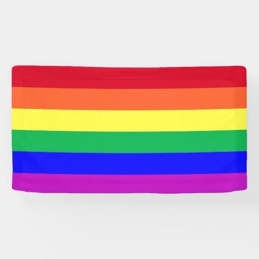 Vibrant Colors LGBT LGBTQ+ Gay Pride Rainbow Flag Banner (Horizontal)