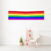 Vibrant Colors LGBTQ Pride Rainbow Stripes Party Banner (InSitu)