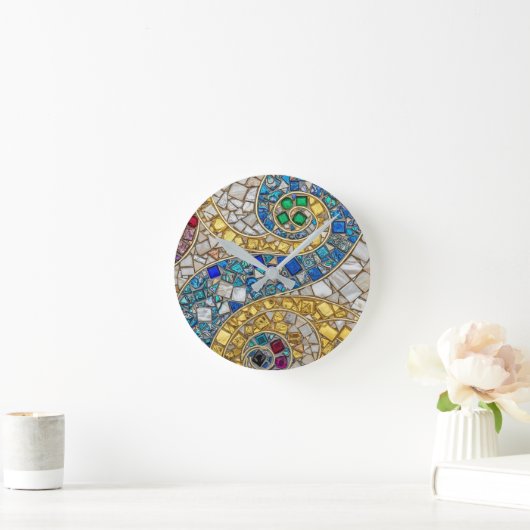 Vibrant Colour Mosaic Artistic Runde Wanduhr (Zuhause)