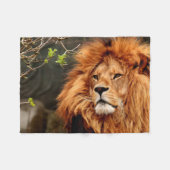 Vibrant colourful Close-up Lion picture Fleecedecke (Vorderseite (Horizontal))