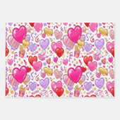 Vibrant Confetti Hearts Geschenkpapier Set (Vorderseite 3)