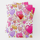 Vibrant Confetti Hearts Geschenkpapier Set (Beispiel)