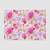 Vibrant Confetti Hearts Seidenpapier (Vorderseite)