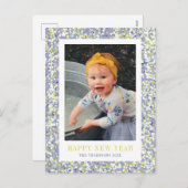 Vibrant Confetti Neujahr Foto Postkarte (Vorne/Hinten)