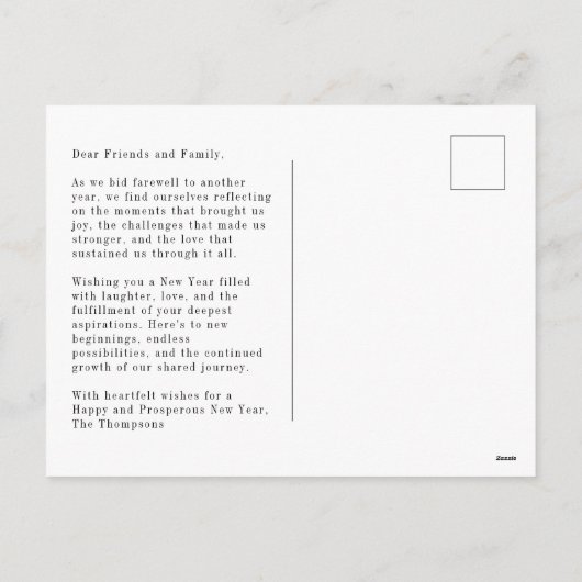 Vibrant Confetti Neujahr Foto Postkarte (Rückseite)