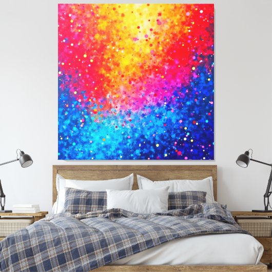 Vibrant Confetti Starburst Art Leinwanddruck (Insitu (Schlafzimmer))