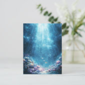 Vibrant Coral Reef and Underwater Sunlight Beams Postkarte (Stehend Vorderseite)