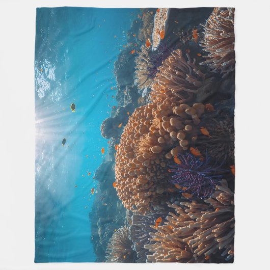 Vibrant Coral Reef Fleece Blanket  (Vorderseite)