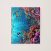 Vibrant Coral Reef Sea Turtle Scene Puzzle (Vertikal)