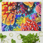 Vibrant Coral Reef Sea Wonder Art Geschirrtuch (Gefaltet)