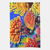 Vibrant Coral Reef Sea Wonder Art Geschirrtuch (Vertikal)