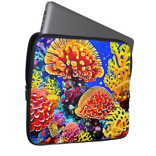 Vibrant Coral Reef Sea Wonder Art Laptopschutzhülle (Vorne Rechts)