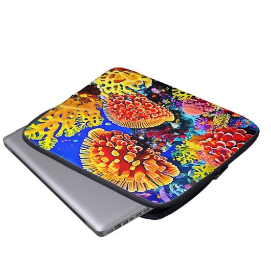 Vibrant Coral Reef Sea Wonder Art Laptopschutzhülle (Vorne Knopf)