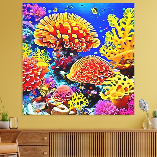 Vibrant Coral Reef Sea Wonder Art Leinwanddruck (Insitu (Wohnzimmer))