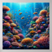 Vibrant Coral Reef with Vivid Clownfish Poster (Vorne)