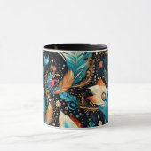 Vibrant Cosmic Rocket Adventure Tasse (Zentrum)