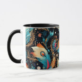 Vibrant Cosmic Rocket Adventure Tasse (Links)