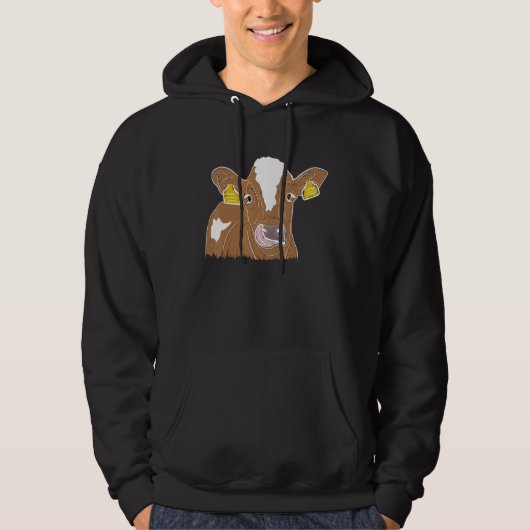 Vibrant Cow Illustration Hoodie (Vorderseite)