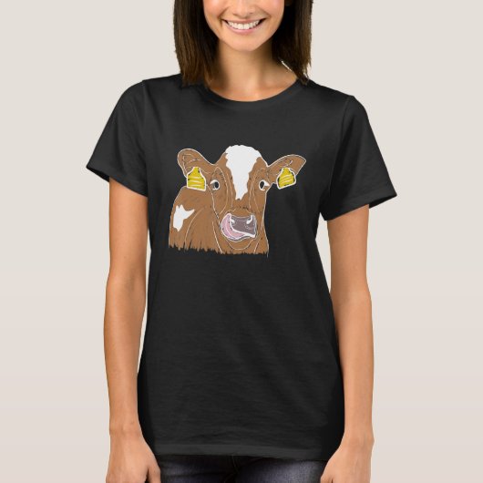 Vibrant Cow Illustration T-Shirt (Vorderseite)