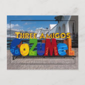 Vibrant Cozumel Sign Postcard Postkarte (Vorderseite)
