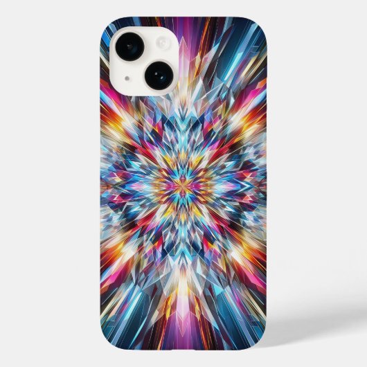 Vibrant Crystal Burst Phone Case Abstract Geometri (Rückseite)