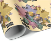 Vibrant Cut Bunny & Easter Eggs  Wrapping Paper Geschenkpapier (Rolleneckpunkt)