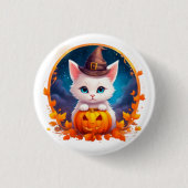 Vibrant cute kitten halloween button (Vorderseite)