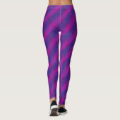 Vibrant Cyber Pink Blue Diagonal Plaid Leggings (Rückseite)