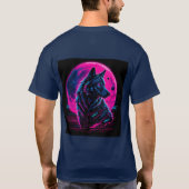 Vibrant Cyberpunk Neon Wolf T-Shirt (Rückseite)