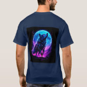 Vibrant Cyberpunk Neon Wolf T-Shirt (Rückseite)