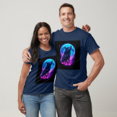 Vibrant Cyberpunk Neon Wolf T-Shirt (Unisex)